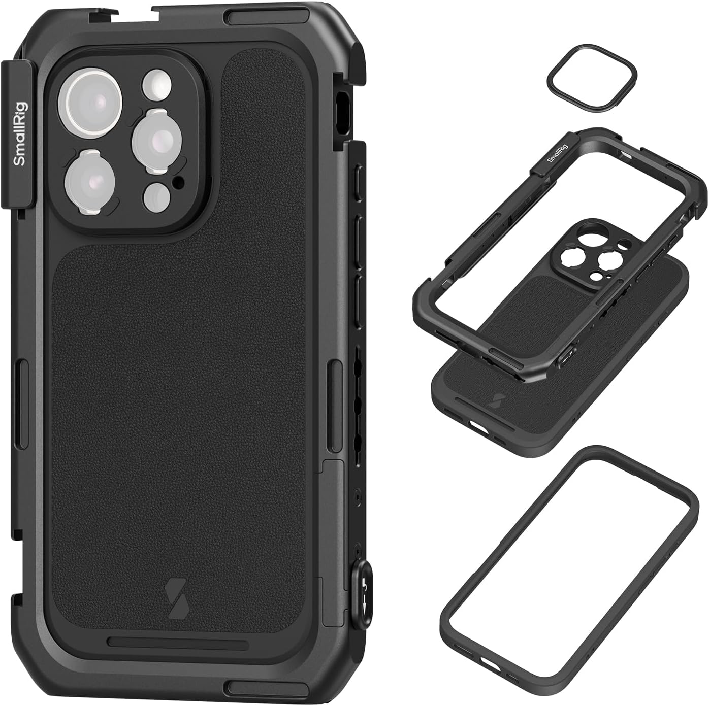 SmallRig Mobile Video Cage for iPhone 16 Pro Max, Phone Cage with Case with T-Mount Lens Backplate, Support for MagSafe, Quick Release Phone Video Rig for Videography Video Recording Vlog – 4827