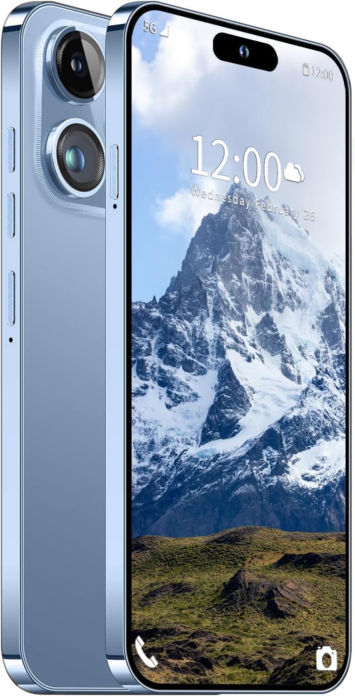 14PROMA X Unlocked Smartphone, 6+256GB, Android 13.0 Unlocked Cell Phones, 6.82″ HD Screen Battery 6800mAH with 128GB Memory Card/Face ID/Fingerprint Lock/Dual SIM 5G Phone (Blue)