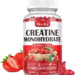 Creatine Monohydrate Gummies for Men & Women, Chewable 3g Creatine Monohydrate with Vitamin B12 for Muscle Growth & Recovery-Vegan, Natural Strawberry Flavor, 90 Gummies
