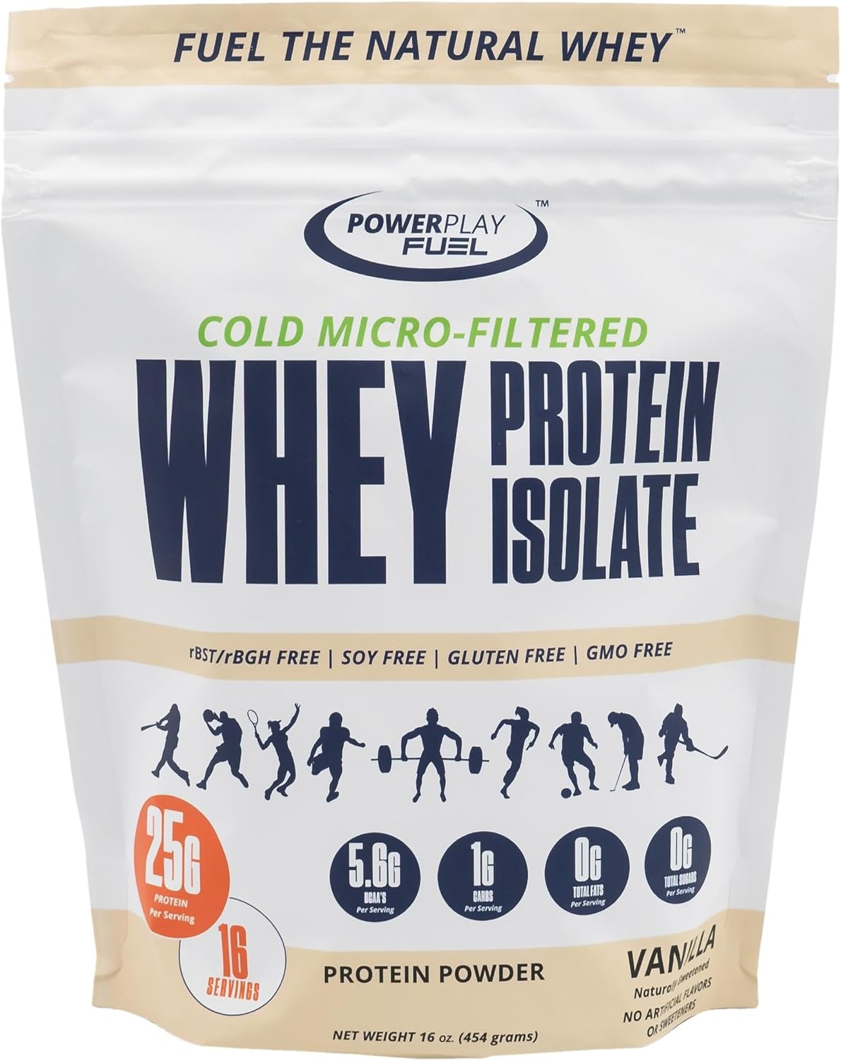 Cold Micro-Filtered Whey Protein Isolate Powder, Vanilla 1LB – Grass-Fed, Gluten-Free & Keto-Friendly, Low Lactose – Post Workout Fitness & Nutrition for Muscle Recovery