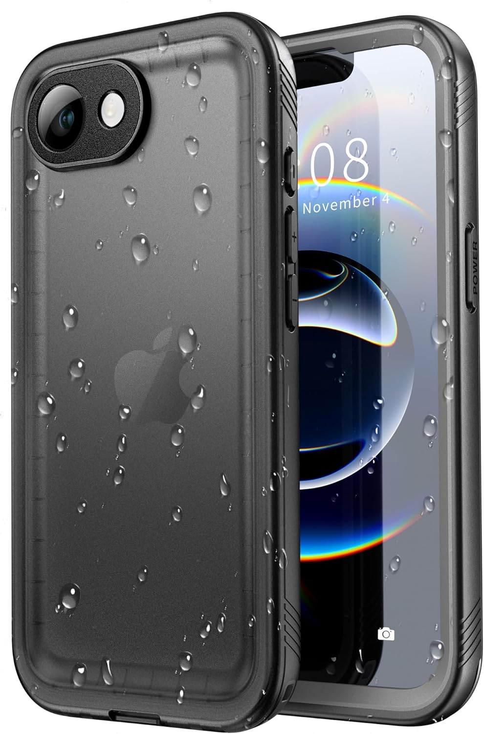 SPORTLINK for iPhone 16e Waterproof Case – Shockproof Dustproof Case with Built-in Clear Screen Protector, Full Body Heavy Duty Sealed Protective Cover for iPhone 16e 6.1″/SE4 Black