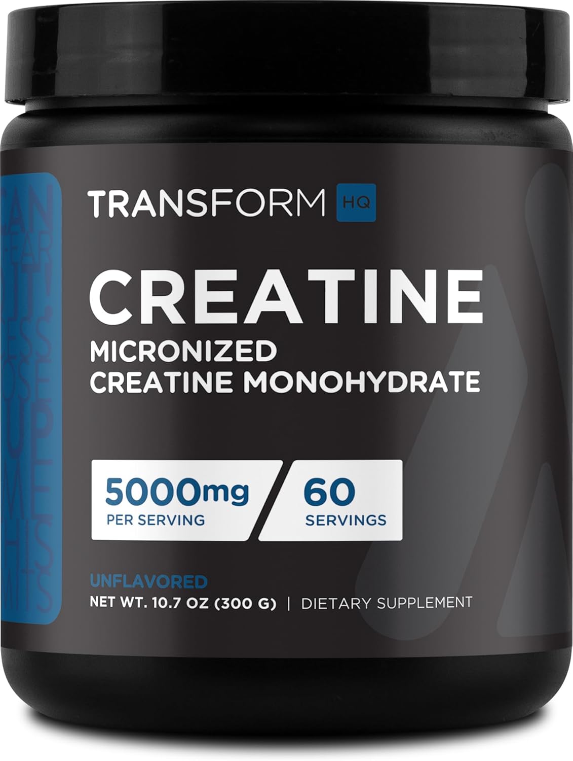 TransformHQ Creatine Monohydrate Powder (60 Servings) Unflavored – 5000mg Per Serving