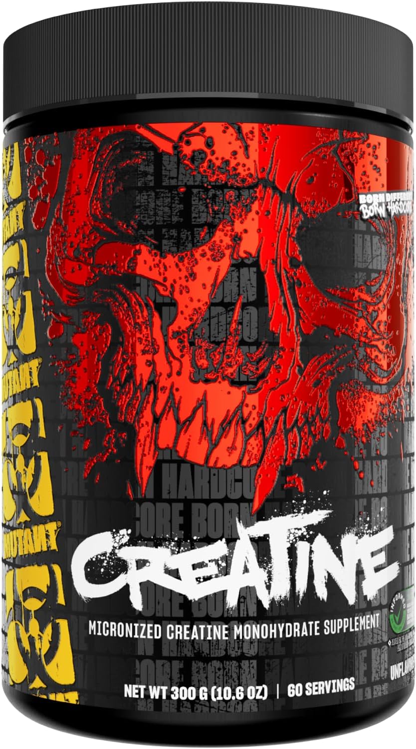 Mutant Creatine – Creatine Monohydrate Micronized Powder – Creatine Powder Supplement for Enhanced high-Intensity Performance – 60 Servings- 300 g – Unflavored