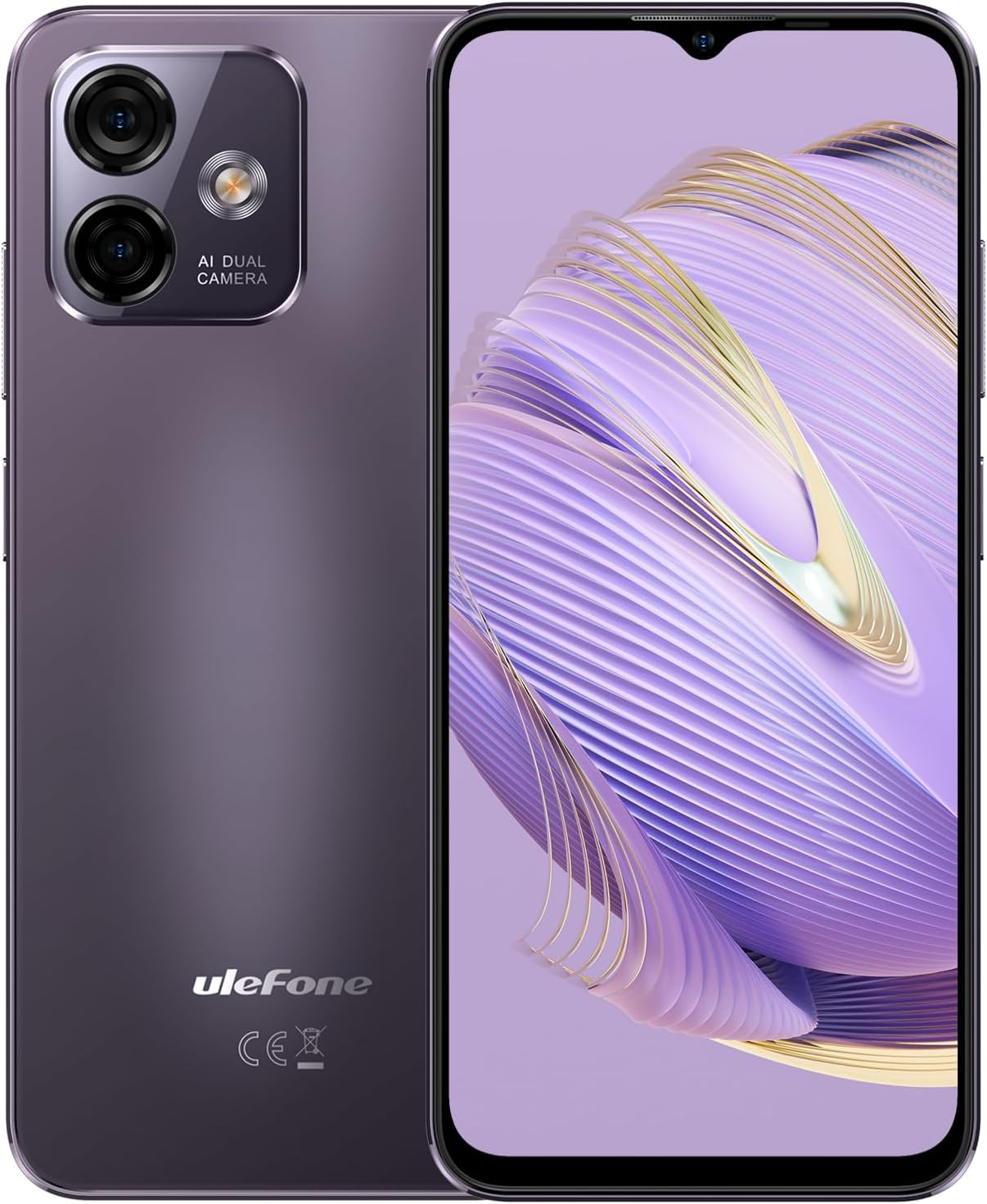 Ulefone Note 16 Pro Unlocked Cell Phone, 12GB+128GB, 8-Core, 6.52″ Display, Android 13, 50MP AI Camera, 4400mAh Battery, Dual 4G LTE, Fingerprint Unlock, Purple