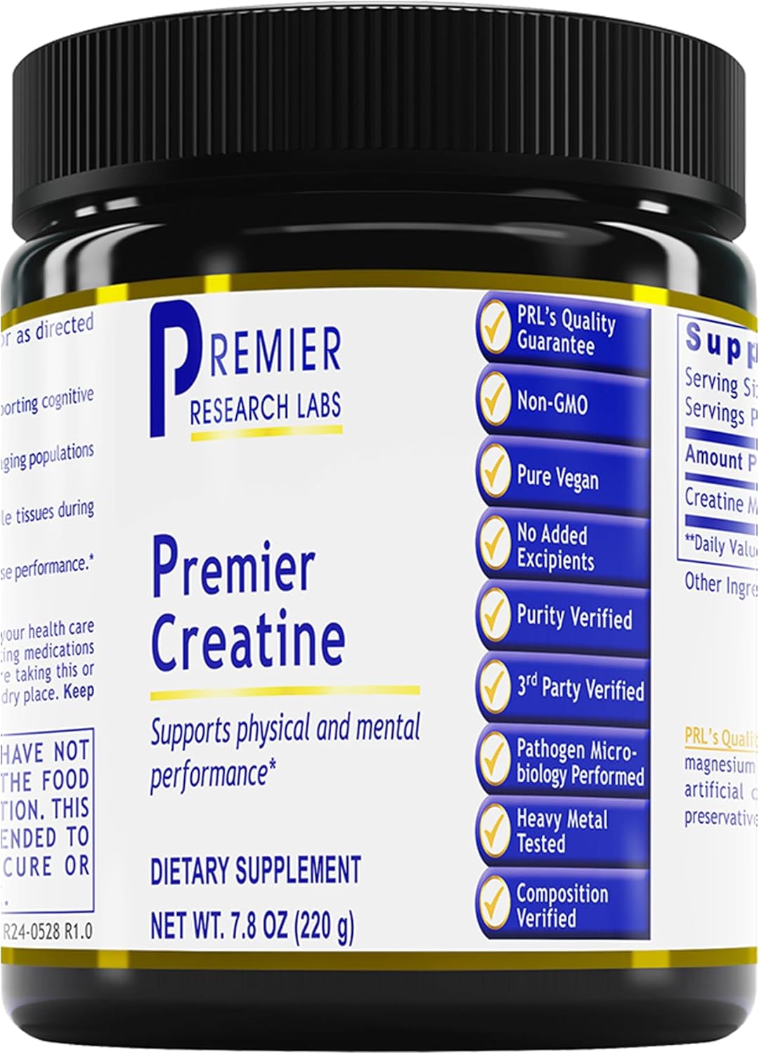 Premier Research Labs Premier Creatine – Creatine Monohydrate Powder, Creatine Powder for Men, Women, Vegetarians, Unflavored Vegan Friendly Formula – 7.8 oz (40 Servings)