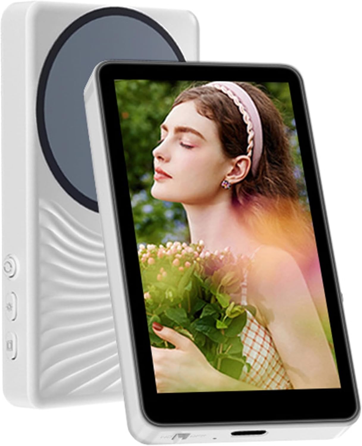 Selfie Monitor Screen for iPhone & Android, Magnetic Mount with Wireless Rear Camera & Remote Control for Selfie, Vlog, Live Stream (Pink)