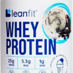LeanFit WHEY Protein Cookies & Cream – 100% Whey Protein Powder, 25g Protein Per Serving – Grass-Fed, Gluten-Free, BCAAs, Amino Acid – 26 Servings, 1.88 lb Tub