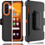 Tekcoo Case for Samsung Galaxy A36 5G | SM-A366 with [Built-in Screen Protector] Holster Locking Belt Clip [Military Grade 12FT Drop Tested] Full Body Carrying Cover [Orange]