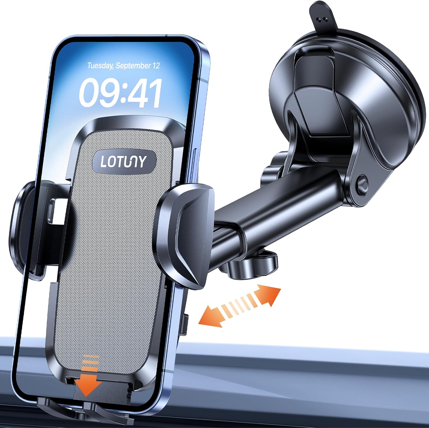 Phone Holders for Your Car, Upgraded Rotatable Base Phone Holder for Car Dashboard Windshield, Universal Cell Phone Holder Automobile Cradle for iPhone Samsung Google and All Smartphones