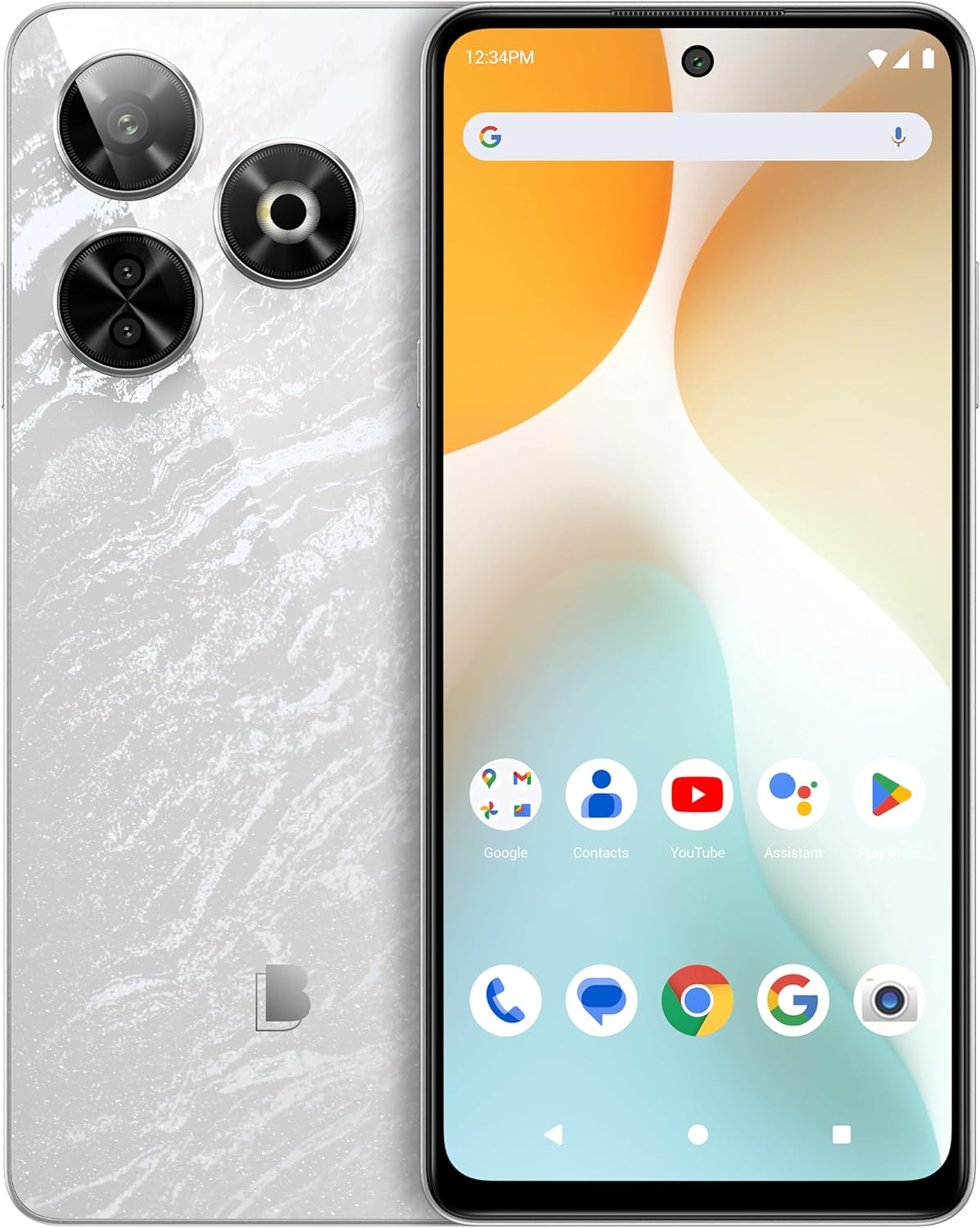 BLU G84 | 2024 | All-Day Battery | Unlocked | 6.8” FHD+ Infinity Dot Display | 256GB | Triple 50MP Camera | NFC | US Version | US Warranty | White