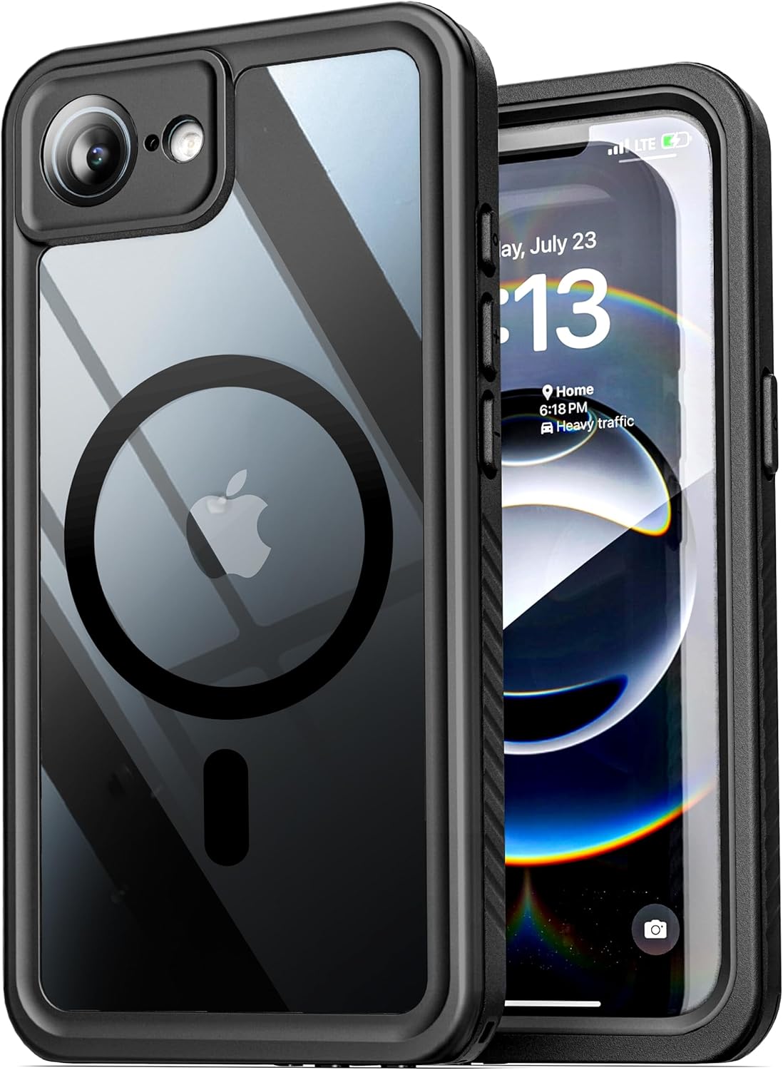 ENCASED for iPhone 16e Waterproof Case (2025) Full-Body Protective Phone Case with Built-in Screen Protector and Port Cover (Magnetic, Compatible with MagSafe) (iPhone 16e) Clear