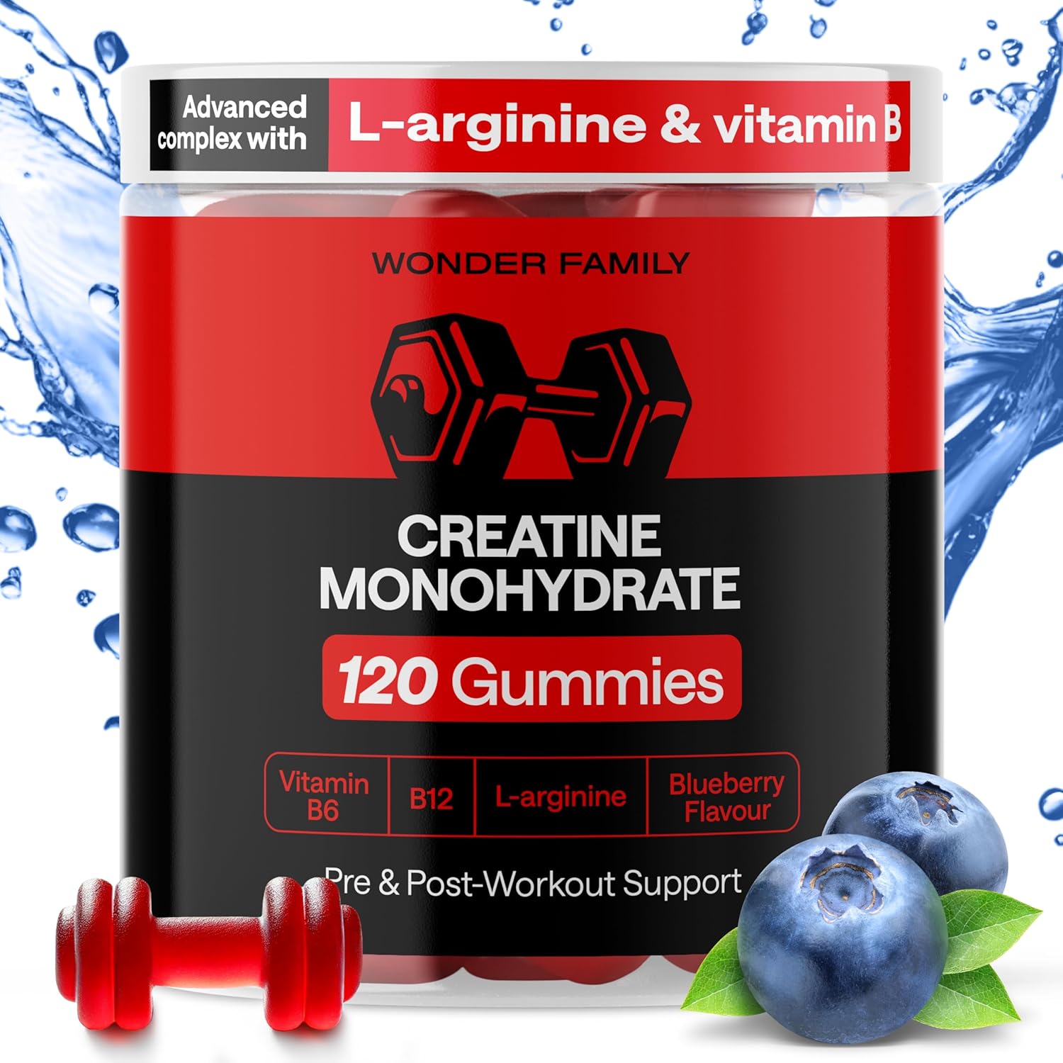 Creatine Monohydrate Gummies 5g with Vitamins B6, B12 – Boost Strength & Recovery with Creatine Chewables – Tasty Creatine for Men Muscle Gain – Creatina Monohidratada en Gomitas – 120 Creatine Gummys